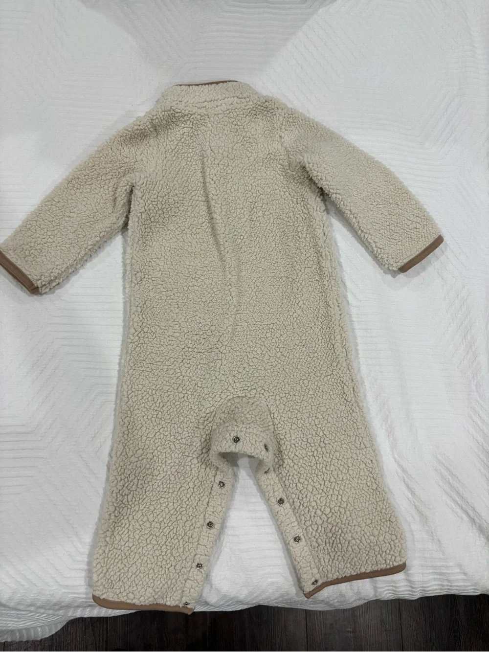 Carter's Cream Sherpa Footed One-Piece with Zip and Pocket